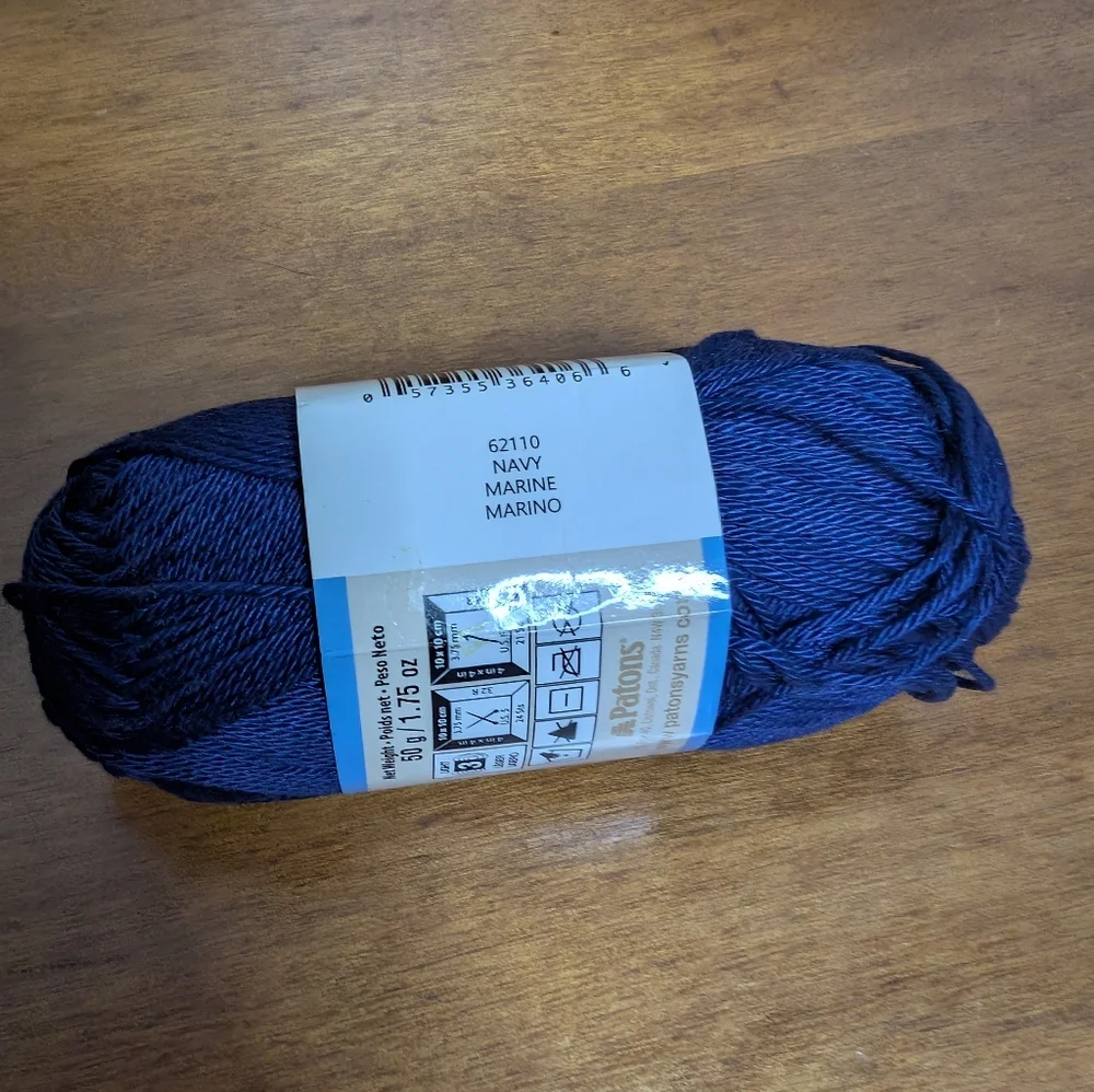Patons Grace 100% Mercerized Cotton Navy Yarn